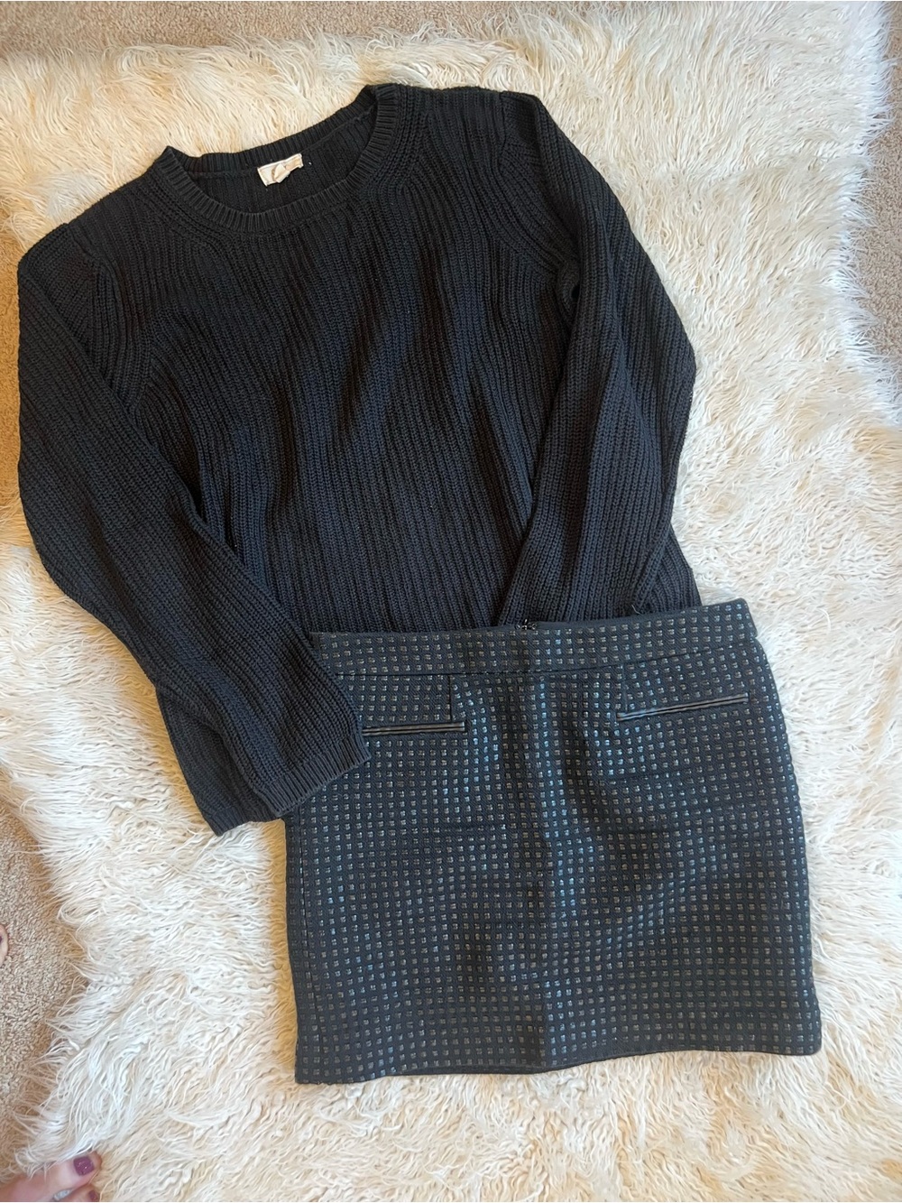 GAP Black Mini Skirt w/ Faux Leather Detailing